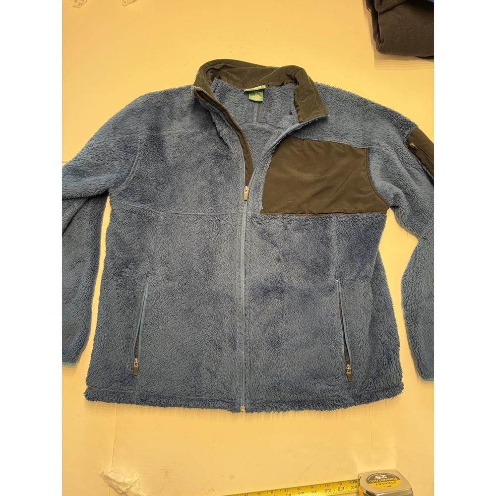 L.L. Bean Men's Xl Blue High Pile Sherpa Fleece Full Zip Jacket Outdoor hiking